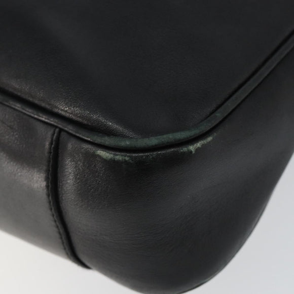 GUCCI Bamboo Hand Bag Leather Black Gold 001 3754 1638 Auth BA6049