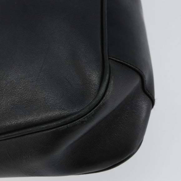 GUCCI Bamboo Hand Bag Leather Black Gold 001 3754 1638 Auth BA6049