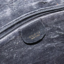 GUCCI Bamboo Hand Bag Leather Black Gold 001 3754 1638 Auth BA6049-17