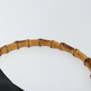 GUCCI Bamboo Hand Bag Leather Black Gold 001 3754 1638 Auth BA6049-8