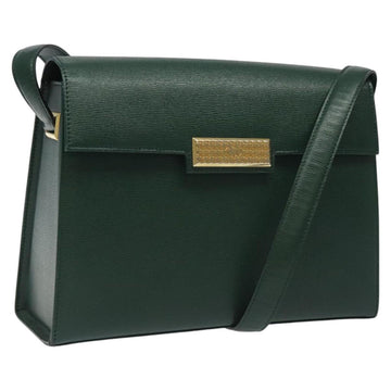 Christian Dior Shoulder Bag Leather Green Auth BA605