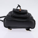 GUCCI Bamboo Backpack Leather Black Gold 003 1705 0030 Auth BA6050-5
