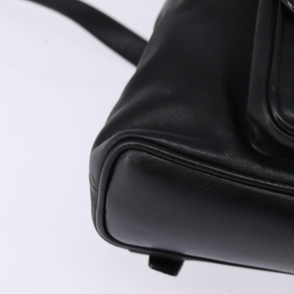 GUCCI Bamboo Backpack Leather Black Gold 003 1705 0030 Auth BA6050