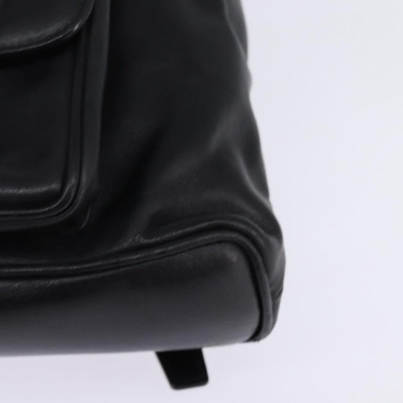 GUCCI Bamboo Backpack Leather Black Gold 003 1705 0030 Auth BA6050