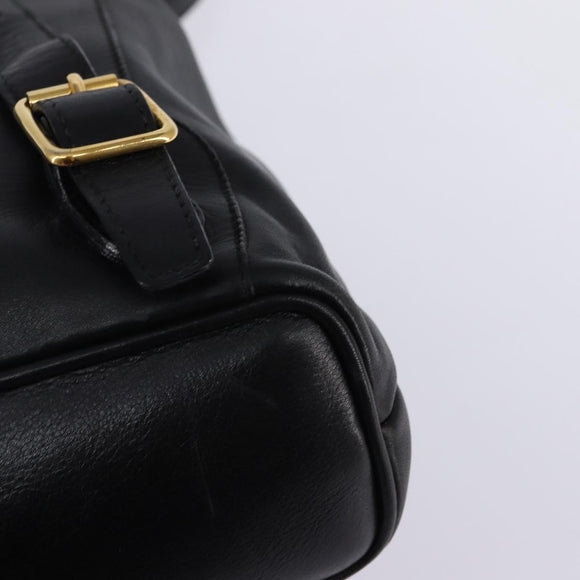 GUCCI Bamboo Backpack Leather Black Gold 003 1705 0030 Auth BA6050