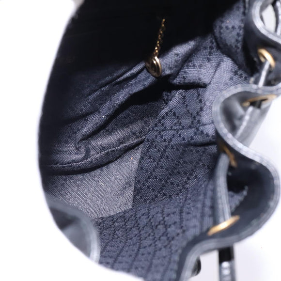 GUCCI Bamboo Backpack Leather Black Gold 003 1705 0030 Auth BA6050