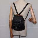 GUCCI Bamboo Backpack Leather Black Gold 003 1705 0030 Auth BA6050-23