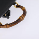 GUCCI Bamboo Backpack Leather Black Gold 003 1705 0030 Auth BA6050-7
