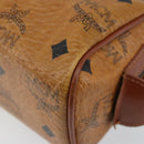 MCM Logogram Vicetos Hand Bag PVC Leather Brown Gold Auth BA6051-12