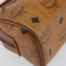 MCM Logogram Vicetos Hand Bag PVC Leather Brown Gold Auth BA6051-13