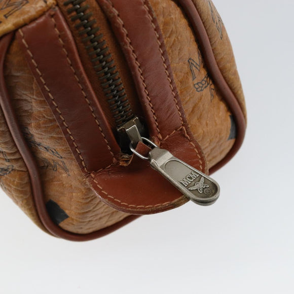 MCM Logogram Vicetos Hand Bag PVC Leather Brown Gold Auth BA6051