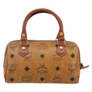MCM Logogram Vicetos Hand Bag PVC Leather Brown Gold Auth BA6051-3
