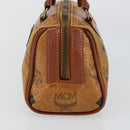 MCM Logogram Vicetos Hand Bag PVC Leather Brown Gold Auth BA6051-4