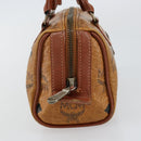 MCM Logogram Vicetos Hand Bag PVC Leather Brown Gold Auth BA6051-5