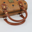 MCM Logogram Vicetos Hand Bag PVC Leather Brown Gold Auth BA6051-7
