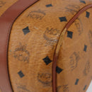 MCM Logogram Vicetos Hand Bag PVC Leather Brown Gold Auth BA6052-9