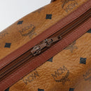 MCM Logogram Vicetos Hand Bag PVC Leather Brown Gold Auth BA6052-10