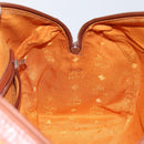 MCM Logogram Vicetos Hand Bag PVC Leather Brown Gold Auth BA6052-18