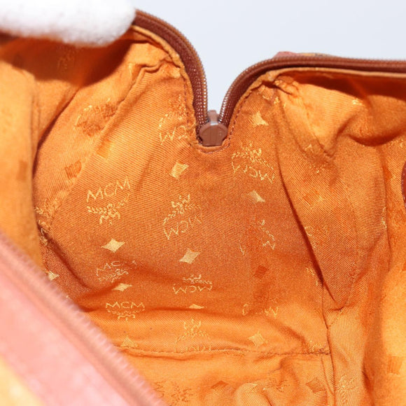 MCM Logogram Vicetos Hand Bag PVC Leather Brown Gold Auth BA6052