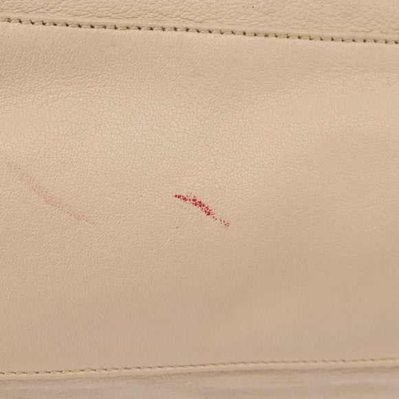 Salvatore Ferragamo Vala Hand Bag Leather 2way Beige Gold Auth BA6053