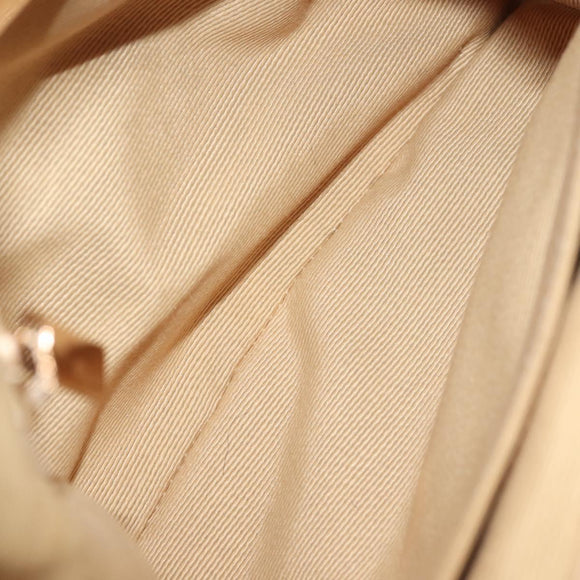 Salvatore Ferragamo Vala Hand Bag Leather 2way Beige Gold Auth BA6053