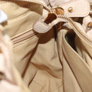 Salvatore Ferragamo Vala Hand Bag Leather 2way Beige Gold Auth BA6053-22