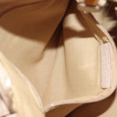 Salvatore Ferragamo Vala Hand Bag Leather 2way Beige Gold Auth BA6053-27