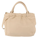 Salvatore Ferragamo Vala Hand Bag Leather 2way Beige Gold Auth BA6053-3