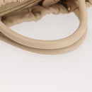 Salvatore Ferragamo Vala Hand Bag Leather 2way Beige Gold Auth BA6053-8