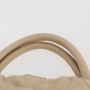 Salvatore Ferragamo Vala Hand Bag Leather 2way Beige Gold Auth BA6053-9