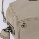 PRADA Hand Bag Leather 2way Beige Silver Auth BA6054-10