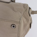 PRADA Hand Bag Leather 2way Beige Silver Auth BA6054-15