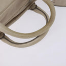 PRADA Hand Bag Leather 2way Beige Silver Auth BA6054-7