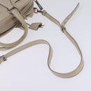 PRADA Hand Bag Leather 2way Beige Silver Auth BA6054-9