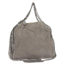 Stella MacCartney Chain Fabera Shoulder Bag Suede Gray Silver Auth BA6056-1