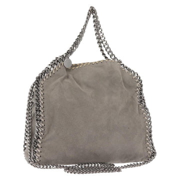 Stella MacCartney Chain Fabera Shoulder Bag Suede Gray Silver Auth BA6056