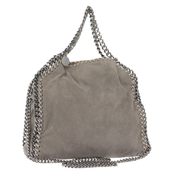 Stella MacCartney Chain Fabera Shoulder Bag Suede Gray Silver Auth BA6056