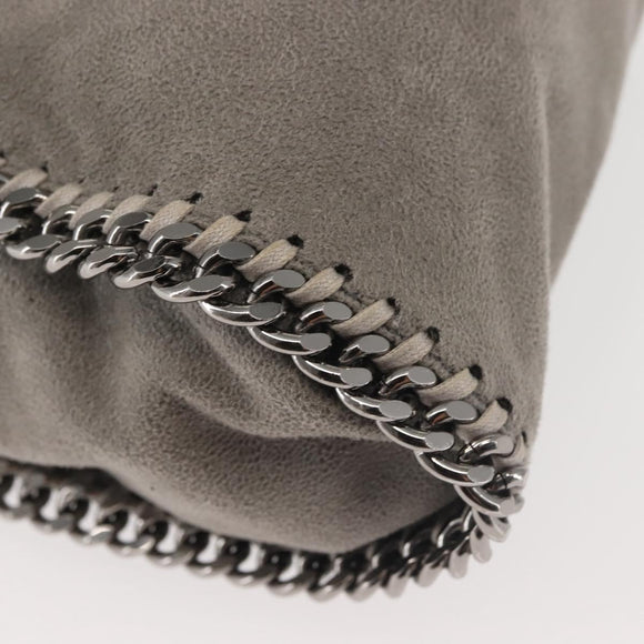 Stella MacCartney Chain Fabera Shoulder Bag Suede Gray Silver Auth BA6056