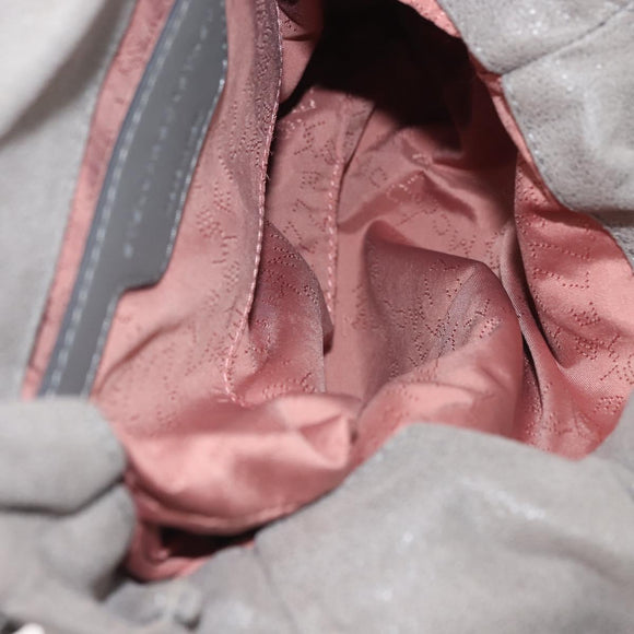 Stella MacCartney Chain Fabera Shoulder Bag Suede Gray Silver Auth BA6056