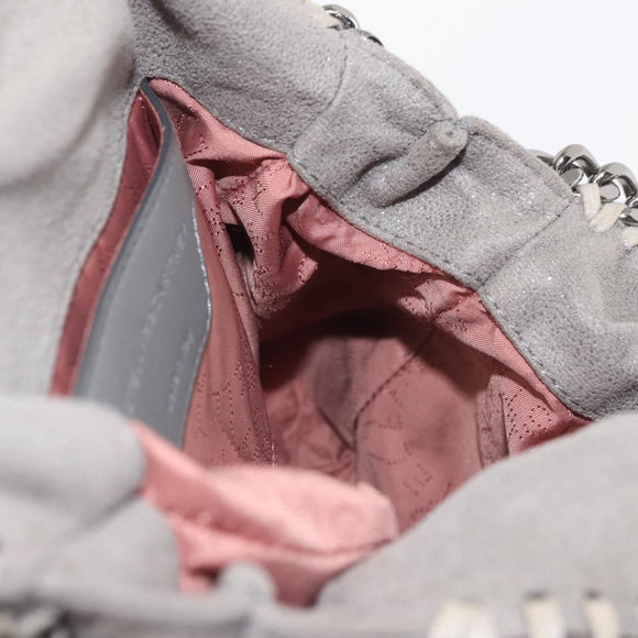 Stella MacCartney Chain Fabera Shoulder Bag Suede Gray Silver Auth BA6056