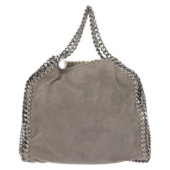 Stella MacCartney Chain Fabera Shoulder Bag Suede Gray Silver Auth BA6056