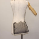 Stella MacCartney Chain Fabera Shoulder Bag Suede Gray Silver Auth BA6056-23