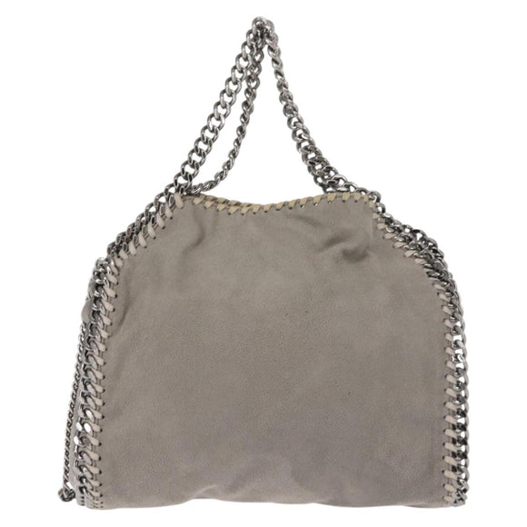 Stella MacCartney Chain Fabera Shoulder Bag Suede Gray Silver Auth BA6056