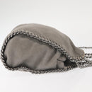 Stella MacCartney Chain Fabera Shoulder Bag Suede Gray Silver Auth BA6056-3