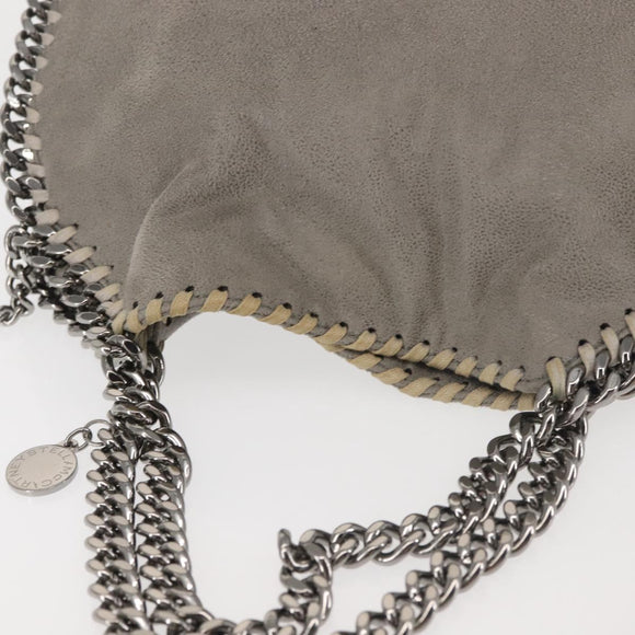 Stella MacCartney Chain Fabera Shoulder Bag Suede Gray Silver Auth BA6056