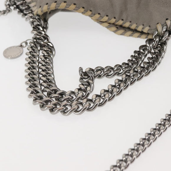 Stella MacCartney Chain Fabera Shoulder Bag Suede Gray Silver Auth BA6056