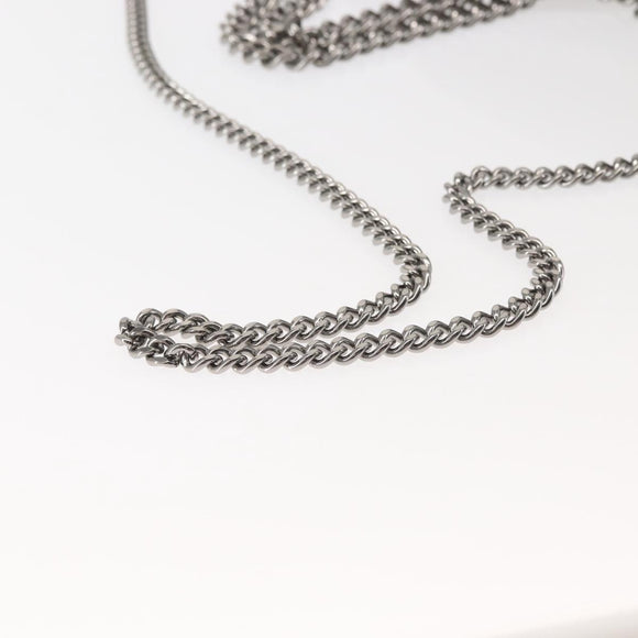 Stella MacCartney Chain Fabera Shoulder Bag Suede Gray Silver Auth BA6056