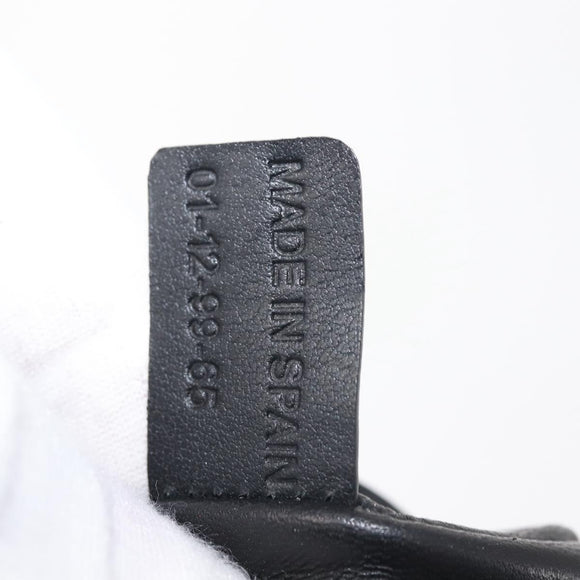 Chloe Elsie Shoulder Bag Enamel Black Gold Auth BA6058