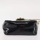 Chloe Elsie Shoulder Bag Enamel Black Gold Auth BA6058-5