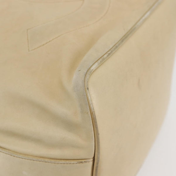 CHANEL Chain Shoulder Bag Lamb Skin Beige Gold CC Auth BA6065